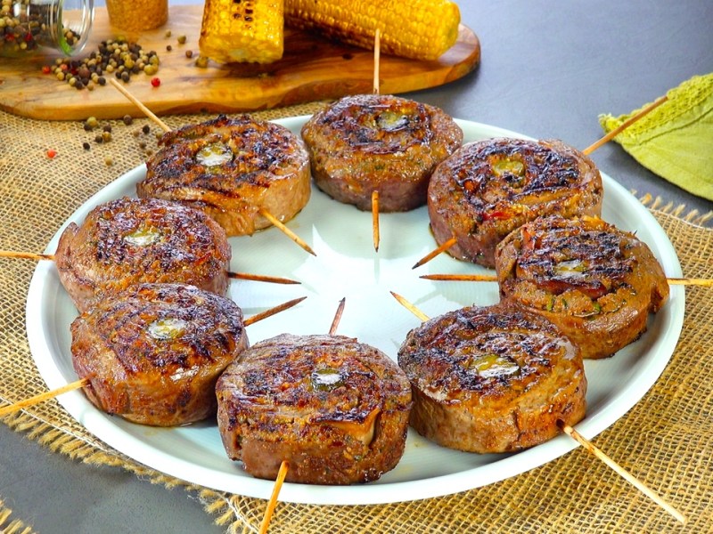 Délicieuses brochettes de paupiettes de bœuf grillées