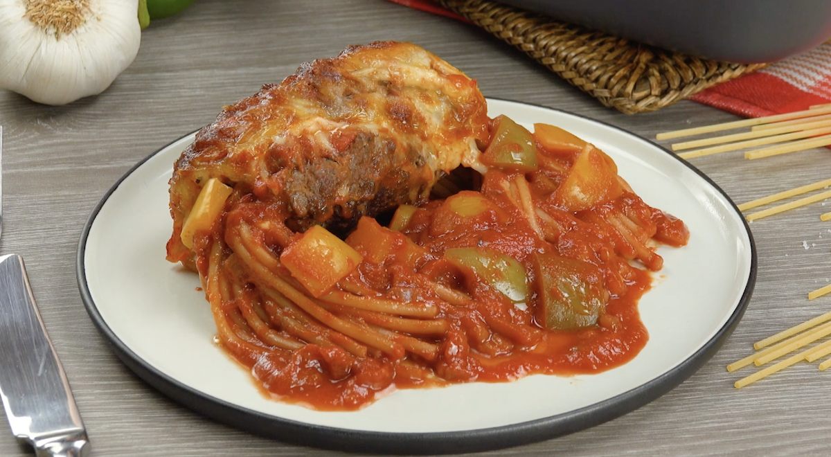 Bolo façon gratin et roulés de viande