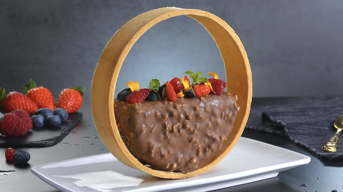 parfait crémeux et du chocolat croustillant